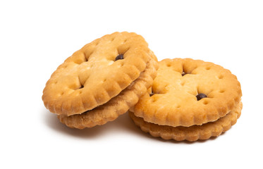 double cookie with chocolate isolated
