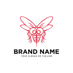 mosquito logo design vector template white background