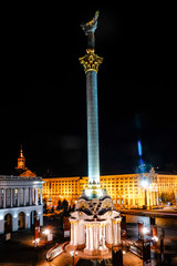 Fototapeta na wymiar Kiev, Ukraine, The Independence Monument on Khreschatyk St