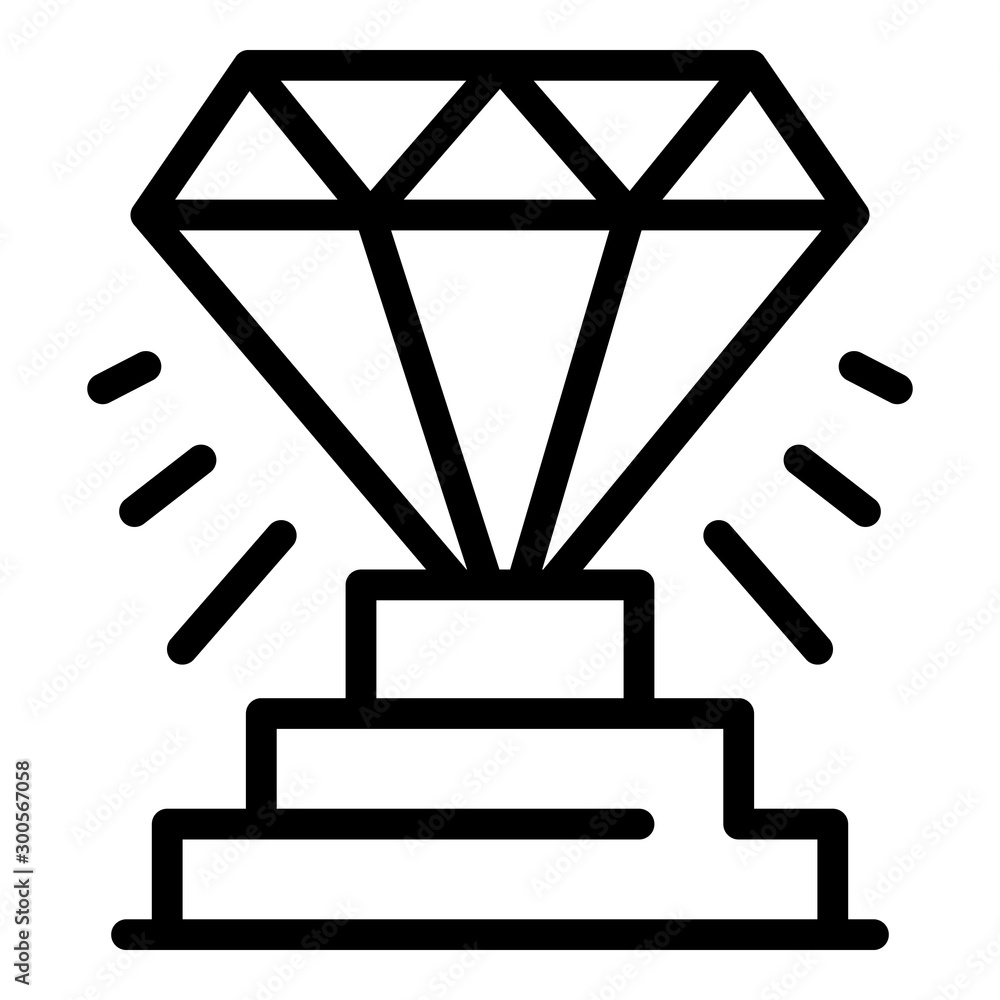 Poster diamond startup icon. outline diamond startup vector icon for web design isolated on white backgroun