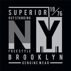 New York Brooklyn t shirt design graphic typography, vector illustration
