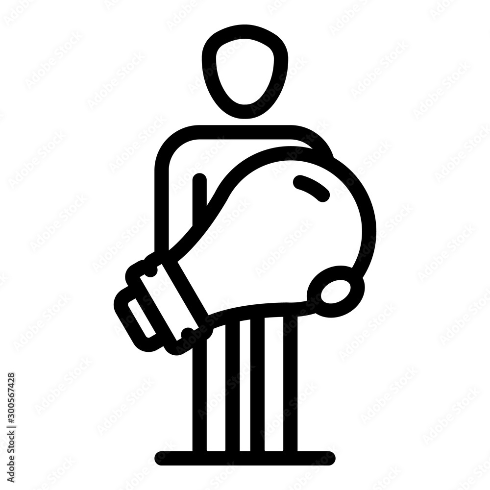 Poster man startup idea icon. outline man startup idea vector icon for web design isolated on white backgro