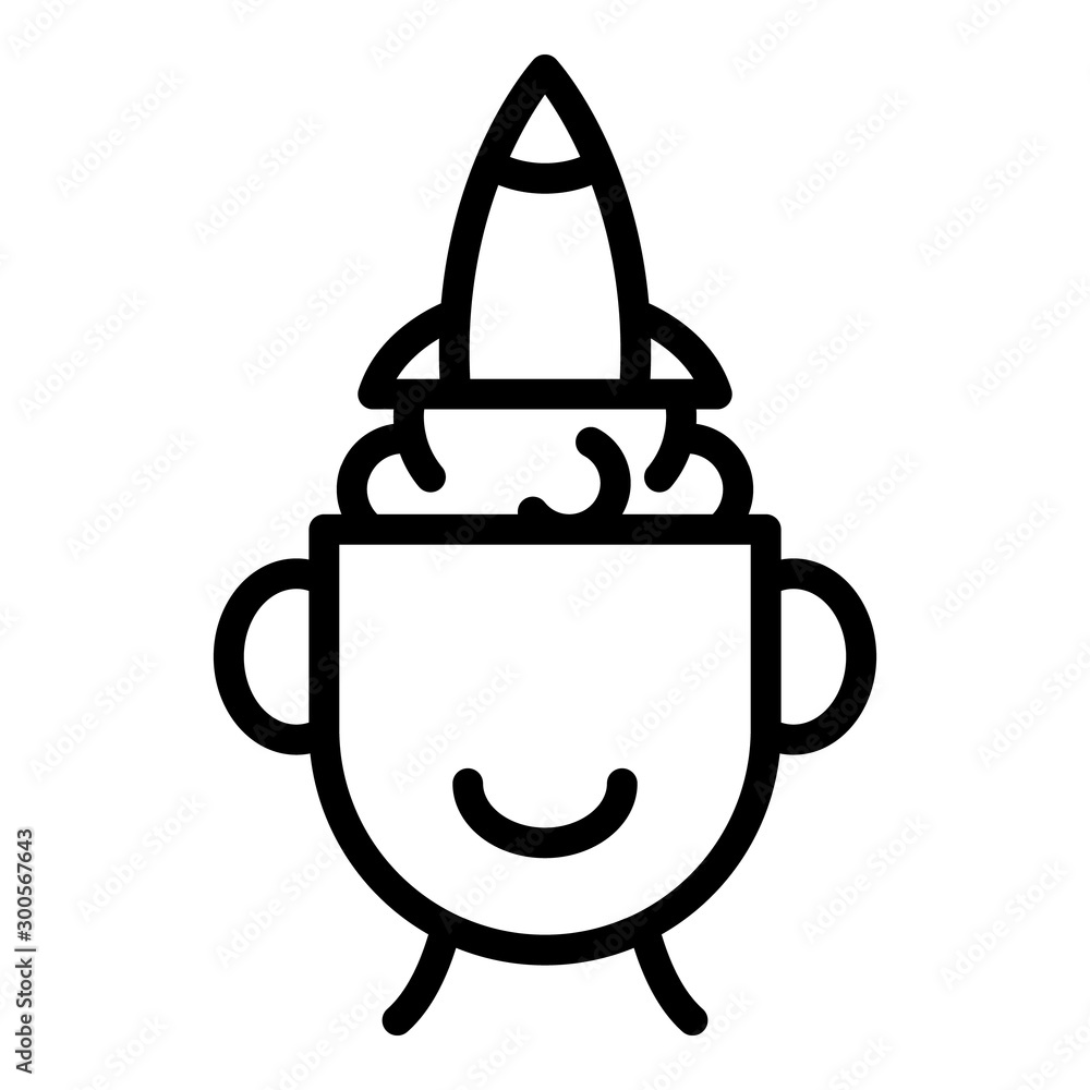 Poster rocket idea startup icon. outline rocket idea startup vector icon for web design isolated on white b