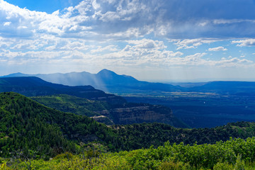 Distant rain in Mesa Verde National Park, Colorado