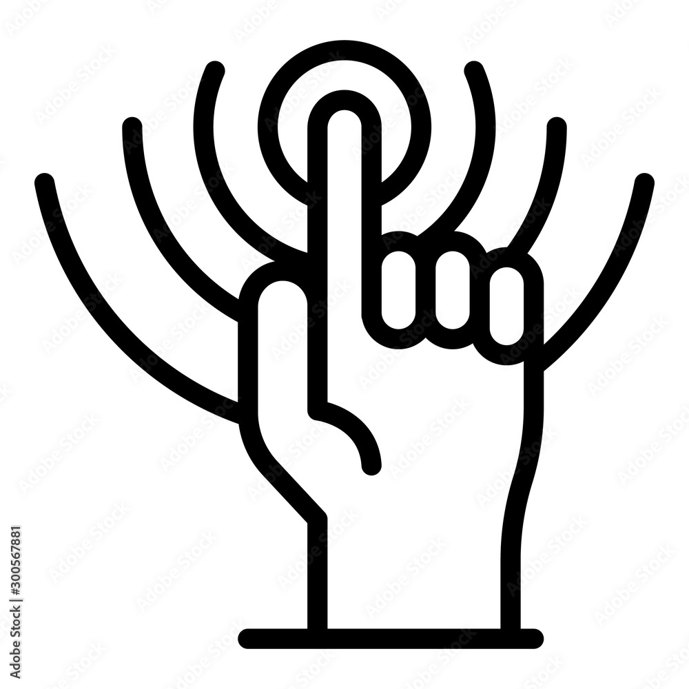 Poster finger startup icon. outline finger startup vector icon for web design isolated on white background