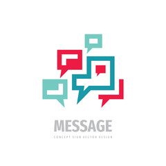 Message speech bubbles communication logo design, consulting sign. Social media symbol.