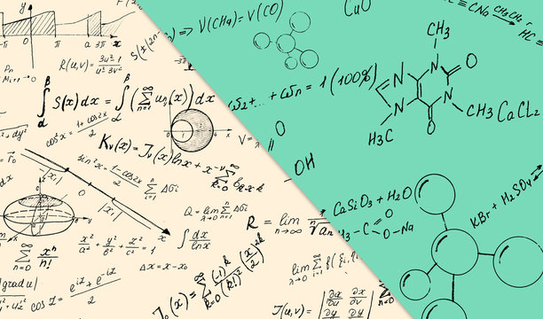 Math problems on graph paper with pencil ,formula arithmetic using for concept of World Maths Day.