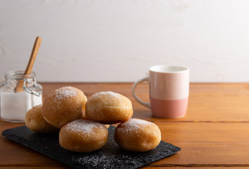 Carnival italian deep fried fritters with sugar icing