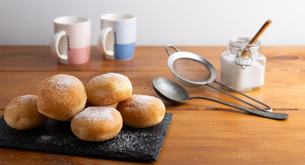 Carnival italian deep fried fritters with sugar icing