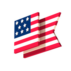 United States of America Flag Design for 2020 Election on Isolated White Background - 3D Illustration