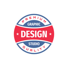 Design graphic badge vector logo in retro vintage style. Premium quality, limited edition. Emblem template. 