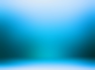 Icy blue 3d background. Winter room illustration. Empty wall and floor texture. Secret low light in studio abstract interior.