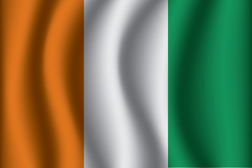 Obraz premium Waving Flag of Ivory Coast. Ivory Coast Icon vector illustration eps10.