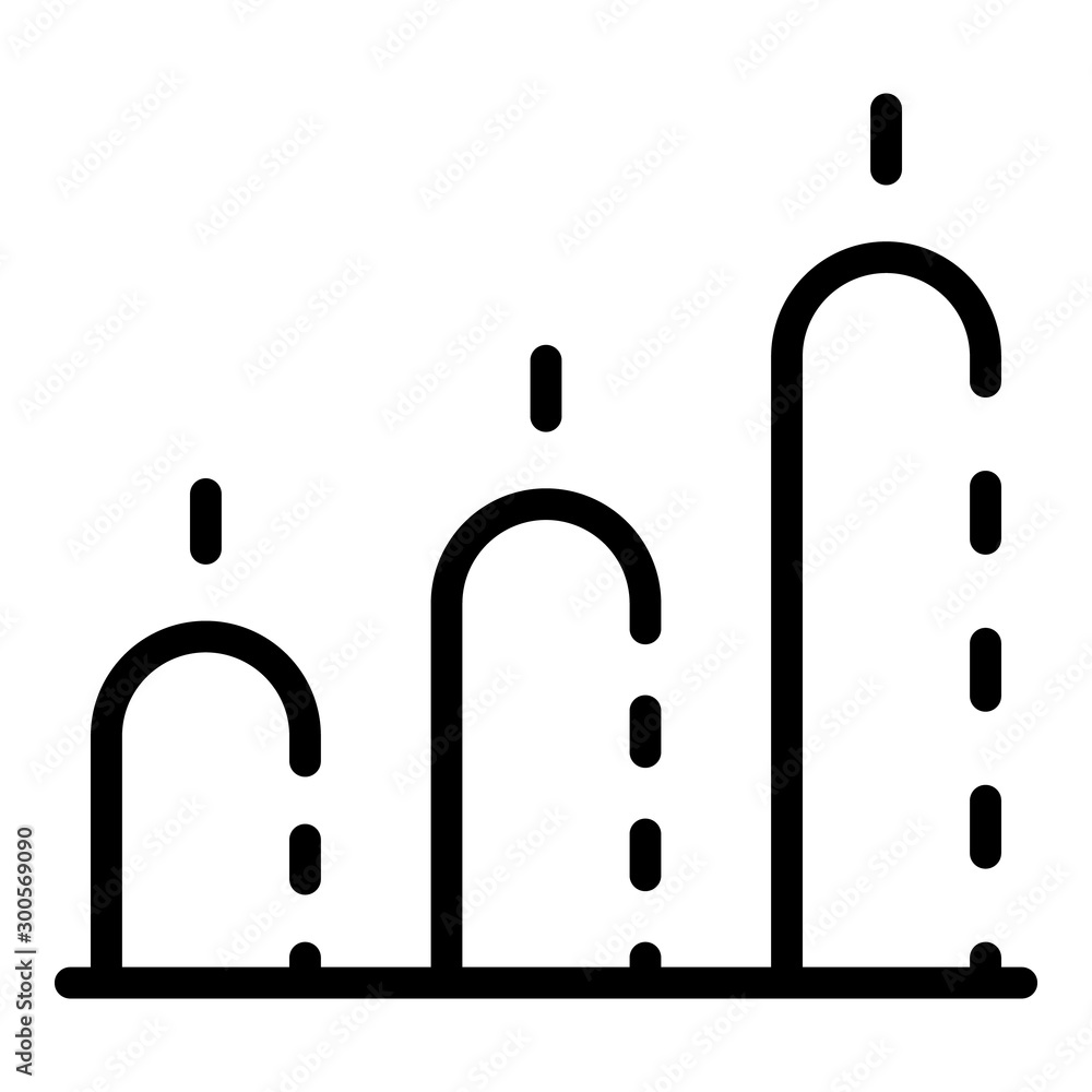 Poster startup chart bars icon. outline startup chart bars vector icon for web design isolated on white bac