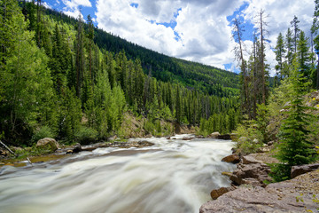 Provo river along the Mirror Lake Scenic Byway