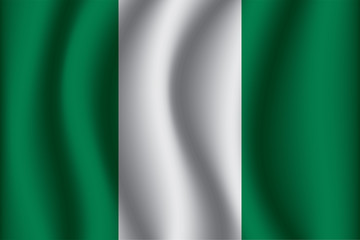 Waving Flag of Nigeria. Nigeria Icon vector illustration eps10.