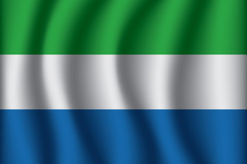 Waving Flag of Sierra Leone.Sierra Leone Icon vector illustration eps10.