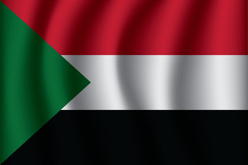 Waving Flag of Sudan. Sudan Icon vector illustration eps10.