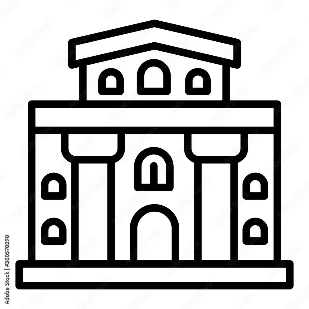 Poster architectural building icon. outline architectural building vector icon for web design isolated on w