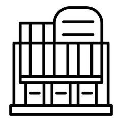 Corporate building icon. Outline corporate building vector icon for web design isolated on white background