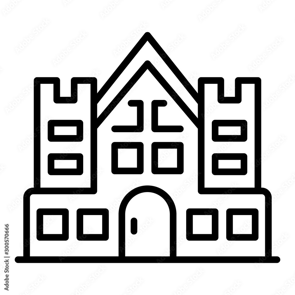 Poster retro exhibition building icon. outline retro exhibition building vector icon for web design isolate