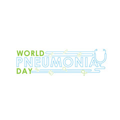 World Pneumonia Day - Lungs Vector logo poster illustration of World Pneumonia Day on 12 November. Healthcare and medical care awareness campaign. isolated on white background.