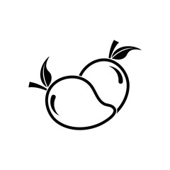 Mango in flat style. Mango vector logo