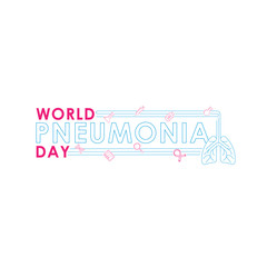 World Pneumonia Day - Lungs Vector logo poster illustration of World Pneumonia Day on 12 November. Healthcare and medical care awareness campaign. isolated on white background.