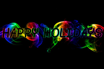 Happy Holidays Abstract Smoke Background