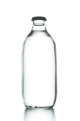 clear crystal bottle on a white background