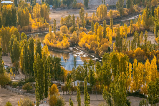 Phandar valley during autumn season in the northern area of the Pakistan