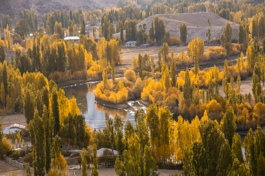 Phandar valley during autumn season in the northern area of the Pakistan