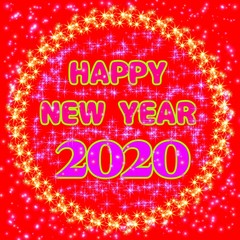happy new year greeting lettering for poster and banner