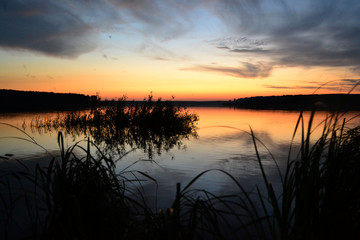 sunset over lake