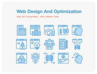 Web Design Icons Set. UI Pixel Perfect Well-crafted Vector Thin Line Icons. The illustrations are a vector.