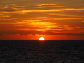 Beautiful sunset in Vila Nova de Milfontes in Portugal at river Mira