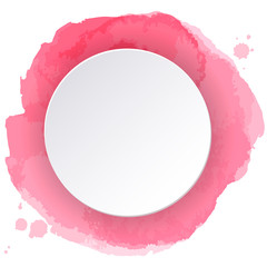 Watercolor hand painted round shapes and circular place for text inside. Perfect for card, banner, template, decoration, print, cover, web, element design. Vector illustration.
