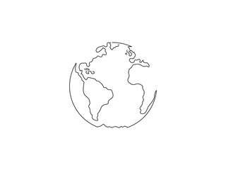 Globe isolated line drawing, vector illustration design. Climate change collection.