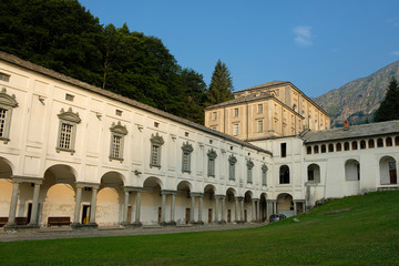 Obraz premium Baroque building of the pilgrimage town Oropa in the Italian Piedmont