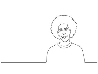 Man face isolated line drawing, vector illustration design. People collection.