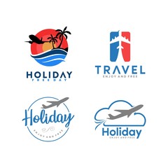 holiday and travel logo, icon and template