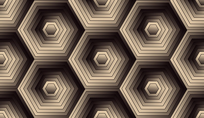 hexagonal lights seamless retro ivory brown