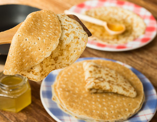 Russian pancake closeup