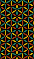 Fototapeta premium Seamless flower of life colorful pattern of sacred geometry