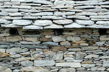 traditional roofing with natural stone in a Piedmontese village