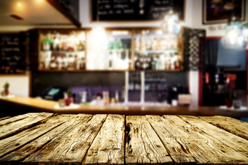 Desk of free space and kitchen interior 