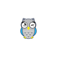 owl logo design vector template white background