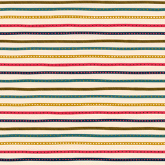 Seamless pattern with ethnic ornamental colourful stripes