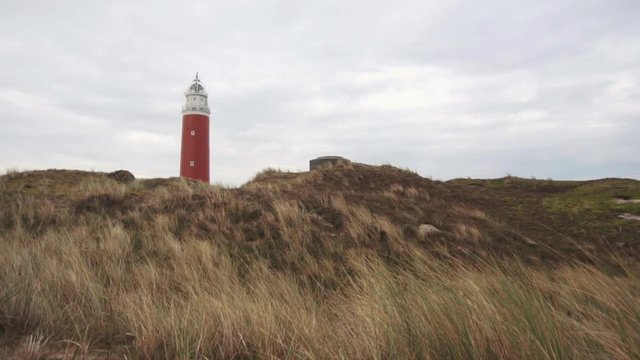 texel island lighthouse and field