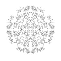 Elements In baroque, rococo, victorian renaissance style. Trendy floral vintage pattern. Vector illustration